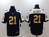 Nike Dallas Cowboys #21 Ezekiel Elliott Navy Gold Color Rush Limited Jerseys,baseball caps,new era cap wholesale,wholesale hats