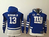 Youth New York Giants #13 Odell Beckham Jr Blue All Stitched Hooded Sweatshirt,baseball caps,new era cap wholesale,wholesale hats