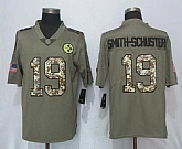 Nike Steelers #19 JuJu Smith-Schuster Olive Camo Salute To Service Limited Jersey,baseball caps,new era cap wholesale,wholesale hats