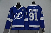 Youth Tampa Bay Lightning #91 Steven Stamkos Blue Adidas Stitched Jersey,baseball caps,new era cap wholesale,wholesale hats