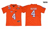 Youth Clemson Tigers #4 Deshaun Watson Orange Diamond Logo 1975-1978 Fuller College Jersey,baseball caps,new era cap wholesale,wholesale hats