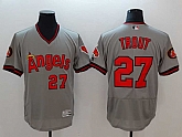 Angels 27 Mike Trout Gray 1977 Turn Back The Clock Flexbase baseball Jerseys,baseball caps,new era cap wholesale,wholesale hats