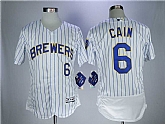 Brewers 6 Lorenzo Cain White Flexbase baseball Jerseys,baseball caps,new era cap wholesale,wholesale hats
