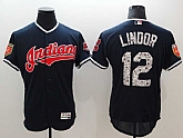 Indians 12 Francisco Lindor Navy 2018 Spring Training Flexbase baseball Jerseys,baseball caps,new era cap wholesale,wholesale hats