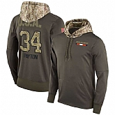 Nike Bears 34 Walter Payton Men's Olive Salute To Service Pullover Hoodie,baseball caps,new era cap wholesale,wholesale hats