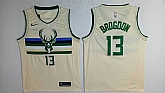 Nike Bucks 13 Malcolm Brogdon Cream City Edition Swingman Stitched NBA Jersey,baseball caps,new era cap wholesale,wholesale hats