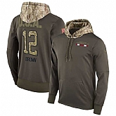Nike Cardinals 12 Jaron Brown Men's Olive Salute To Service Pullover Hoodie,baseball caps,new era cap wholesale,wholesale hats