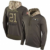 Nike Cowboys 21 Ezekiel Elliott Men's Olive Salute To Service Pullover Hoodie,baseball caps,new era cap wholesale,wholesale hats