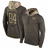 Nike Steelers 84 Antonio Brown Men's Olive Salute To Service Pullover Hoodie,baseball caps,new era cap wholesale,wholesale hats