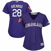 Rockies 28 Nolan Arenado Purple Women 2018 Spring Training Cool Base baseball Jerseys,baseball caps,new era cap wholesale,wholesale hats