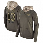 Women Nike Colts 13 T.Y. Hilton Olive Salute To Service Pullover Hoodie,baseball caps,new era cap wholesale,wholesale hats