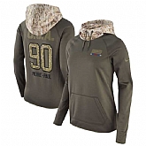 Women Nike Giants 90 Jason Pierre-Paul Olive Salute To Service Pullover Hoodie,baseball caps,new era cap wholesale,wholesale hats