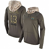 Women Nike Panthers 13 Kelvin Benjamin Olive Salute To Service Pullover Hoodie,baseball caps,new era cap wholesale,wholesale hats