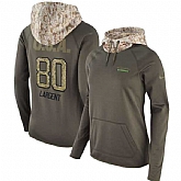 Women Nike Seahawks 80 Steve Largent Olive Salute To Service Pullover Hoodie,baseball caps,new era cap wholesale,wholesale hats
