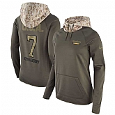 Women Nike Steelers 7 Ben Roethlisberger Olive Salute To Service Pullover Hoodie,baseball caps,new era cap wholesale,wholesale hats