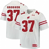 Wisconsin Badgers #37 Garrett Groshek White College Football Jersey DingZhi,baseball caps,new era cap wholesale,wholesale hats