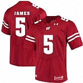 Wisconsin Badgers #5 Chris James Red College Football Jersey DingZhi,baseball caps,new era cap wholesale,wholesale hats