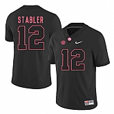 Alabama Crimson Tide 12 Ken Stabler Black College Football Jersey DingZhi,baseball caps,new era cap wholesale,wholesale hats