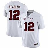 Alabama Crimson Tide 12 Ken Stabler White College Football Jersey DingZhi,baseball caps,new era cap wholesale,wholesale hats