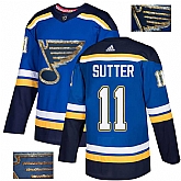 Blues 11 Brian Sutter Blue Glittery Edition Adidas Jersey,baseball caps,new era cap wholesale,wholesale hats