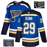 Blues 29 Vince Dunn Blue Glittery Edition Adidas Jersey,baseball caps,new era cap wholesale,wholesale hats