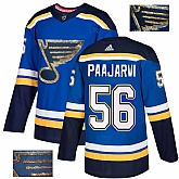 Blues 56 Magnus Paajarvi Blue Glittery Edition Adidas Jersey,baseball caps,new era cap wholesale,wholesale hats