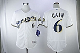 Brewers 6 Lorenzo Cain White Flexbase Jersey,baseball caps,new era cap wholesale,wholesale hats