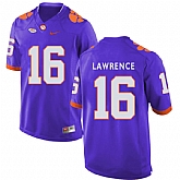 Clemson Tigers 16 Trevor Lawrence Purple College Football Jersey DingZhi,baseball caps,new era cap wholesale,wholesale hats