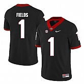 Georgia Bulldogs 1 Justin Fields Black College Football Jersey DingZhi,baseball caps,new era cap wholesale,wholesale hats
