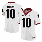 Georgia Bulldogs 10 Malik Herring White College Football Jersey DingZhi,baseball caps,new era cap wholesale,wholesale hats
