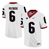 Georgia Bulldogs 6 Natrez Patrick White College Football Jersey DingZhi,baseball caps,new era cap wholesale,wholesale hats