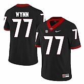 Georgia Bulldogs 77 Isaiah Wynn Black College Football Jersey DingZhi,baseball caps,new era cap wholesale,wholesale hats