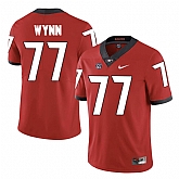 Georgia Bulldogs 77 Isaiah Wynn Red College Football Jersey DingZhi,baseball caps,new era cap wholesale,wholesale hats