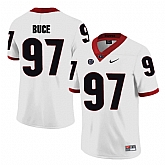 Georgia Bulldogs 97 Brooks Buce White College Football Jersey DingZhi,baseball caps,new era cap wholesale,wholesale hats