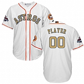 Men's Customized Houston Astros White 2018 Gold Program Cool Base Jersey,baseball caps,new era cap wholesale,wholesale hats