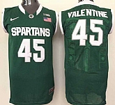 Michigan State Spartans 45 Denzel Valentine Green College Basketball Jersey,baseball caps,new era cap wholesale,wholesale hats