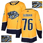Nashville Predators #76 P.K Subban Gold With Special Glittery Logo Adidas Jersey,baseball caps,new era cap wholesale,wholesale hats