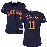 Women Astros #11 Evan Gattis Navy 2018 Gold Program Cool Base Jersey,baseball caps,new era cap wholesale,wholesale hats