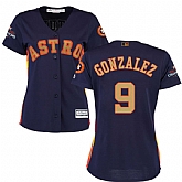 Women Astros #9 Marwin Gonzalez Navy 2018 Gold Program Cool Base Jersey,baseball caps,new era cap wholesale,wholesale hats