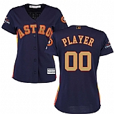 Women Customized Houston Astros Navy 2018 Gold Program Cool Base Jersey,baseball caps,new era cap wholesale,wholesale hats