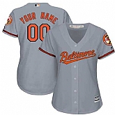Women Customized Orioles Gray New Cool Base Jersey,baseball caps,new era cap wholesale,wholesale hats
