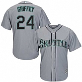 Women Mariners 24 Ken Griffey Jr. Gray Cool Base Jersey,baseball caps,new era cap wholesale,wholesale hats