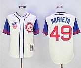 Cubs 49 Jake Arrieta Cream Cooperstown Collection Baseball Jerseys,baseball caps,new era cap wholesale,wholesale hats