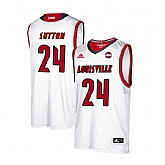 Louisville Cardinals 24 Dwayne Sutton White College Basketball Jersey Dzhi,baseball caps,new era cap wholesale,wholesale hats