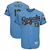 Royals 13 Salvador Perez Blue 2018 Memorial Day Flexbase Jersey,baseball caps,new era cap wholesale,wholesale hats
