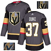 Vegas Golden Knights 37 Reid Duke Gray With Special Glittery Logo Adidas Jersey,baseball caps,new era cap wholesale,wholesale hats