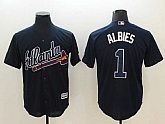 Braves 1 Ozzie Albies Navy Cool Base Baseball Jerseys,baseball caps,new era cap wholesale,wholesale hats
