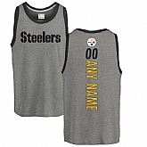 Customized Men's Pittsburgh Steelers NFL Pro Line by Fanatics Branded Personalized Backer Tri-Blend Tank Top - Ash,baseball caps,new era cap wholesale,wholesale hats