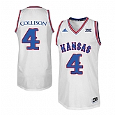 Kansas Jayhawks 4 Nick Collison White Throwback College Basketball Jersey Dzhi,baseball caps,new era cap wholesale,wholesale hats
