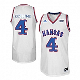Kansas Jayhawks 4 Sherron Collins White Throwback College Basketball Jersey Dzhi,baseball caps,new era cap wholesale,wholesale hats